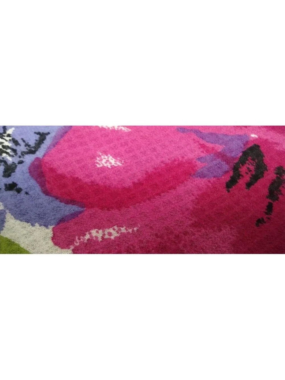 Vintage Sheer Silk Rectangle Scarf Fuchsia Floral Purple Lavender Baar & Beards